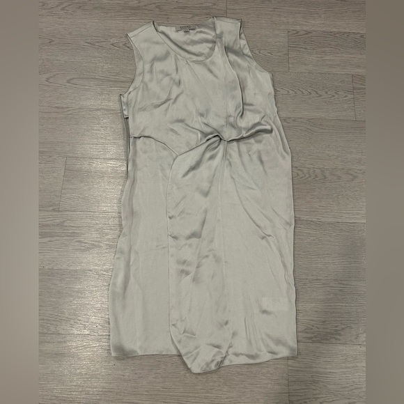 All Saints Ultra Gathered Satin Sleeveless Dress Size 8 - Picture 2 of 3